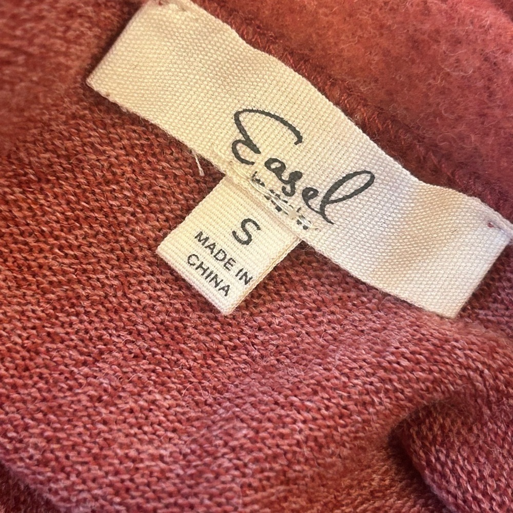 NWOT Easel Multicolor Knitted Contrast Long Sleeve Sweater - Picture 3 of 5